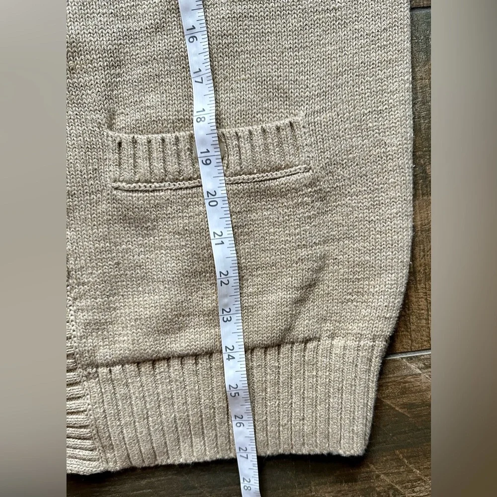 Banana Republic Men’s Shawl Collar Cardigan Sweater Beige Cotton M - Picture 9 of 9